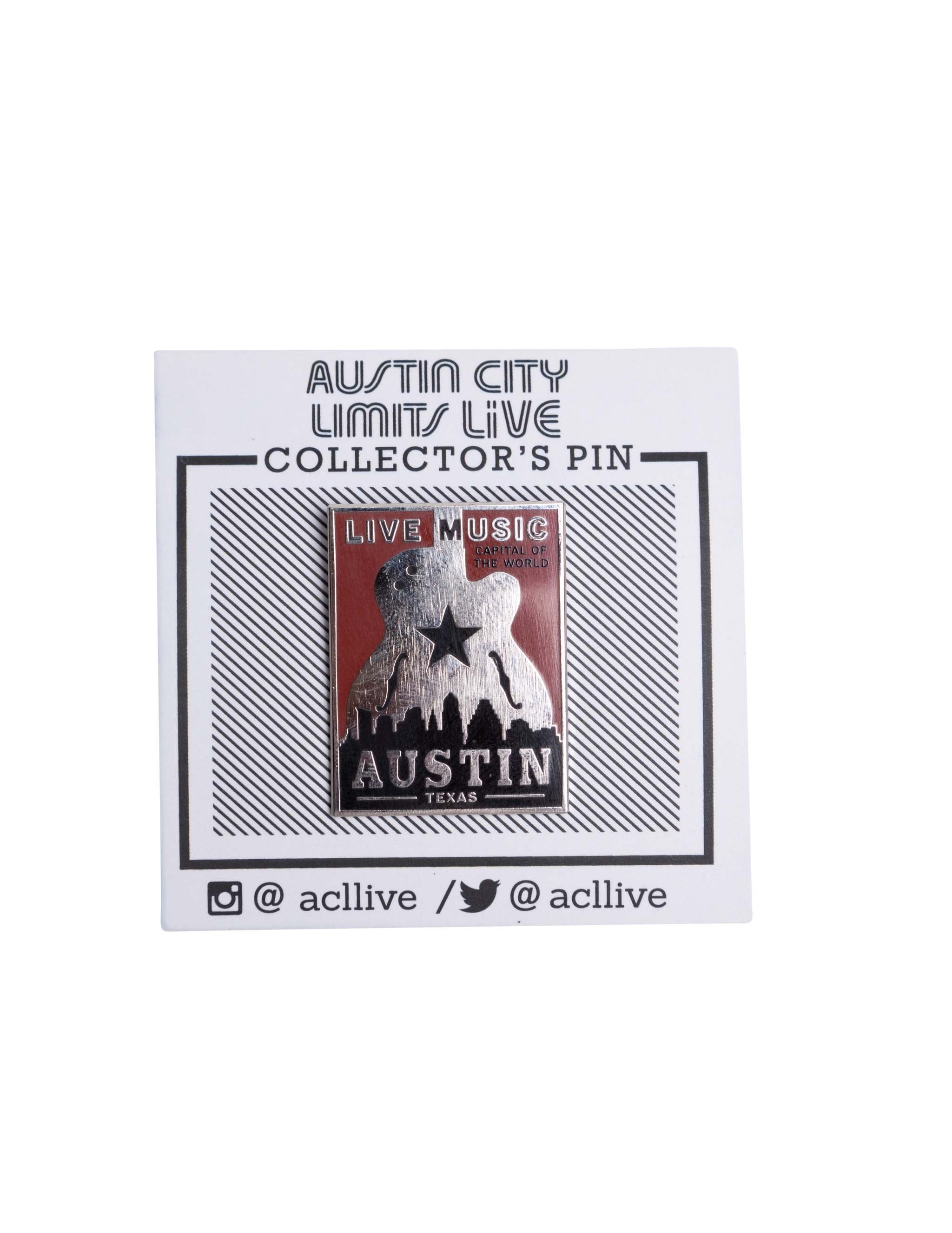 Austin Guitar Poster Lapel Pin