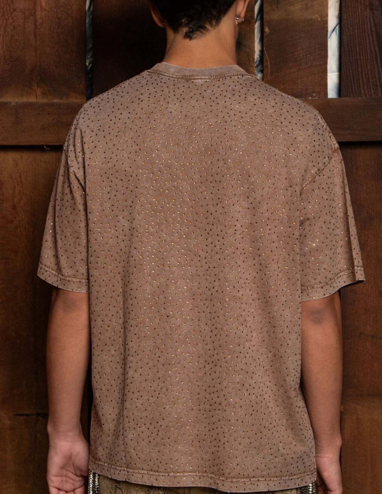 Daniel Diamond Brown Rhinestone VIP Tee - CREWS