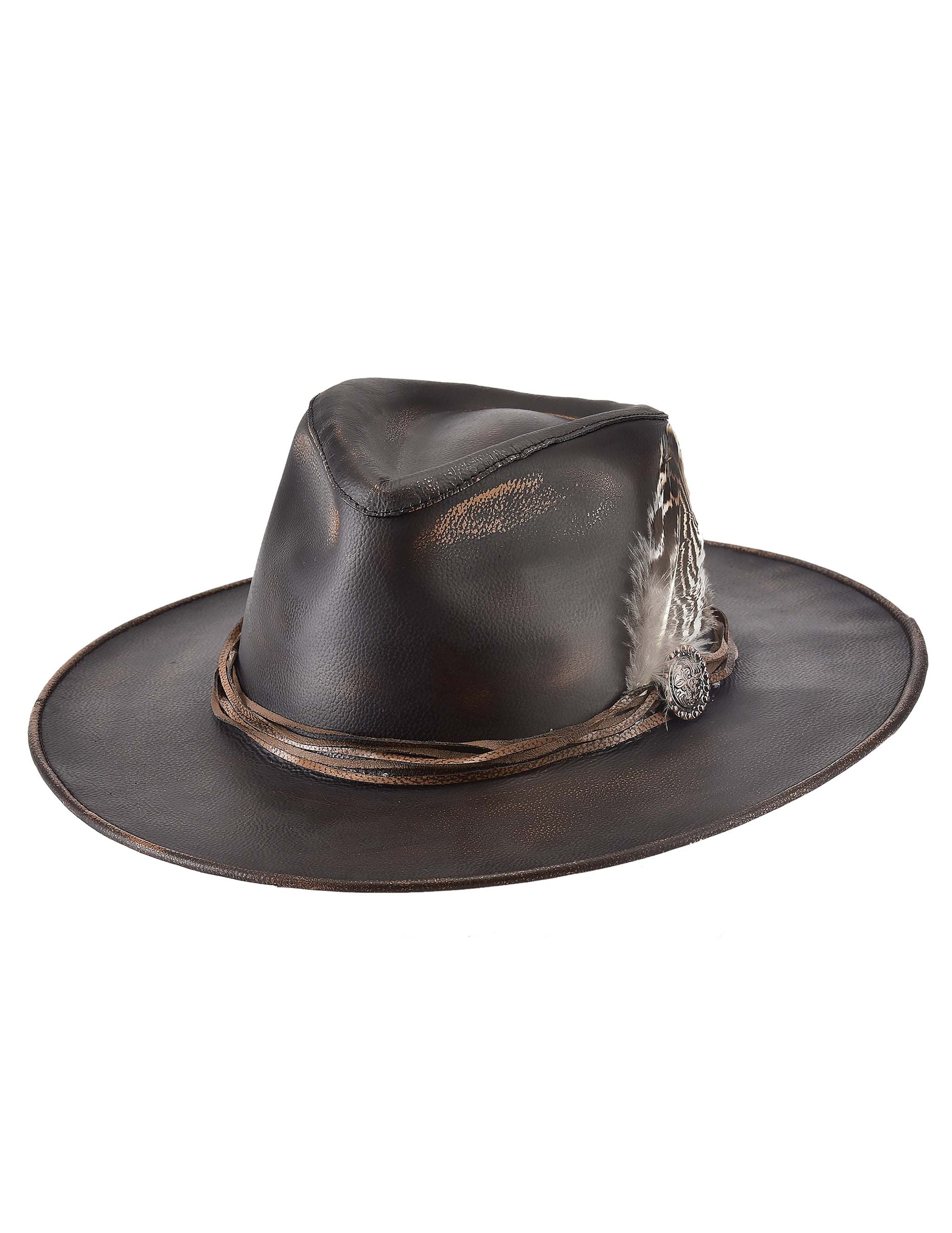 Bullhide Feather Accent Leather Hat