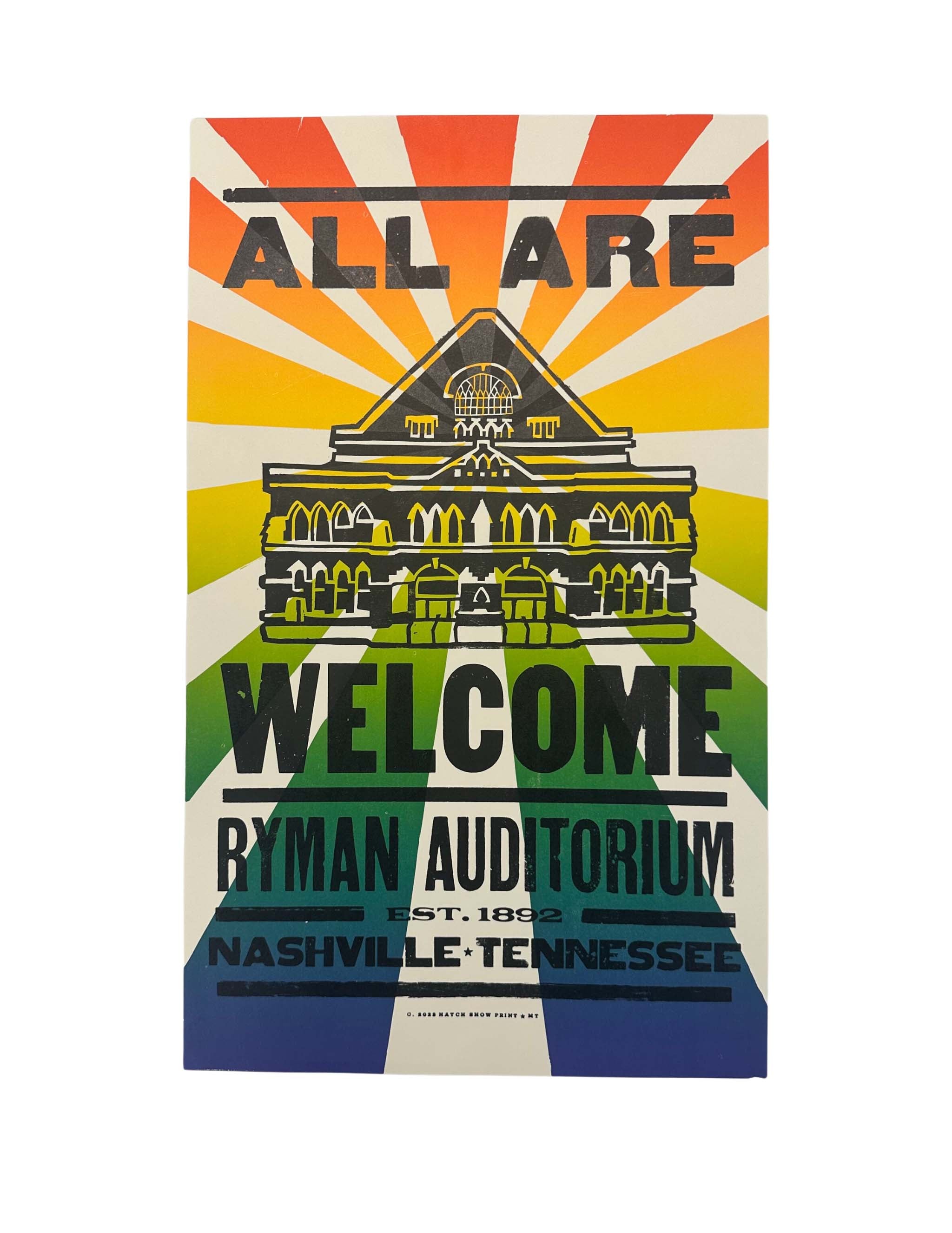 All Are Welcome Rainbow Ryman Hatch Show Print