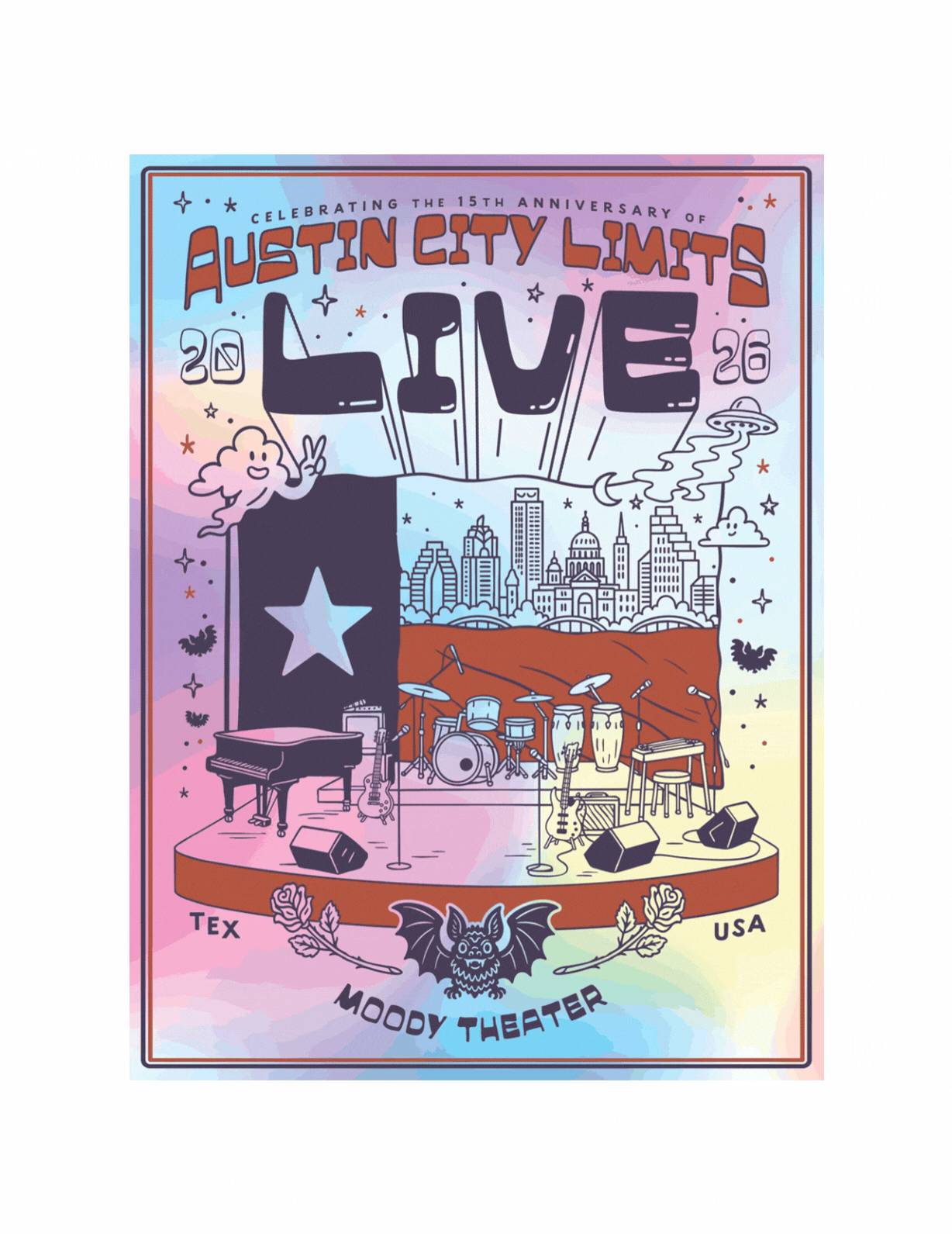 ACL Live 15th Anniversary Holographic Poster - OpryShop