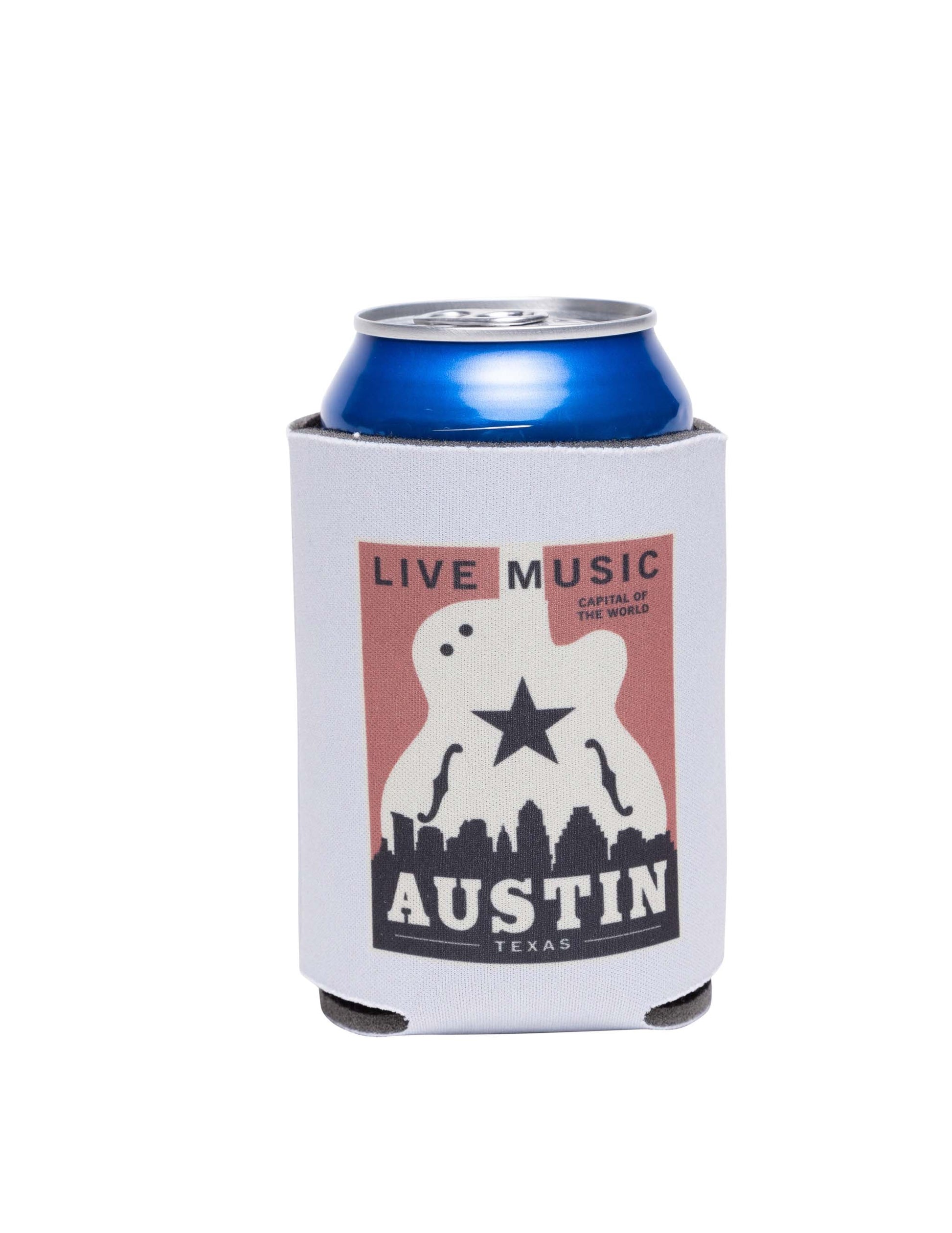 Austin Guitar Poster Koozie - DRINKWARE