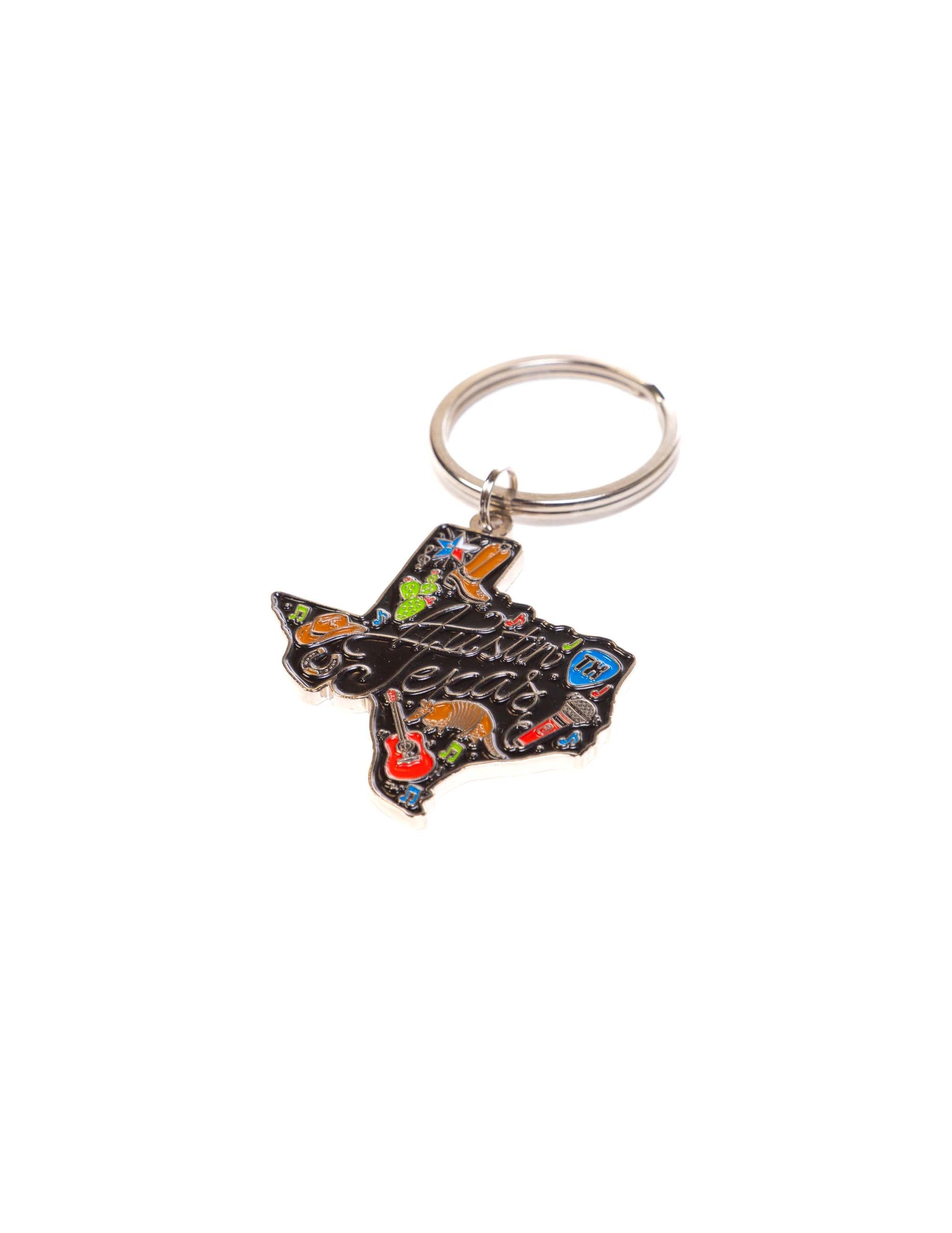 Austin Texas State Outline Keychain - SOUVENIRS