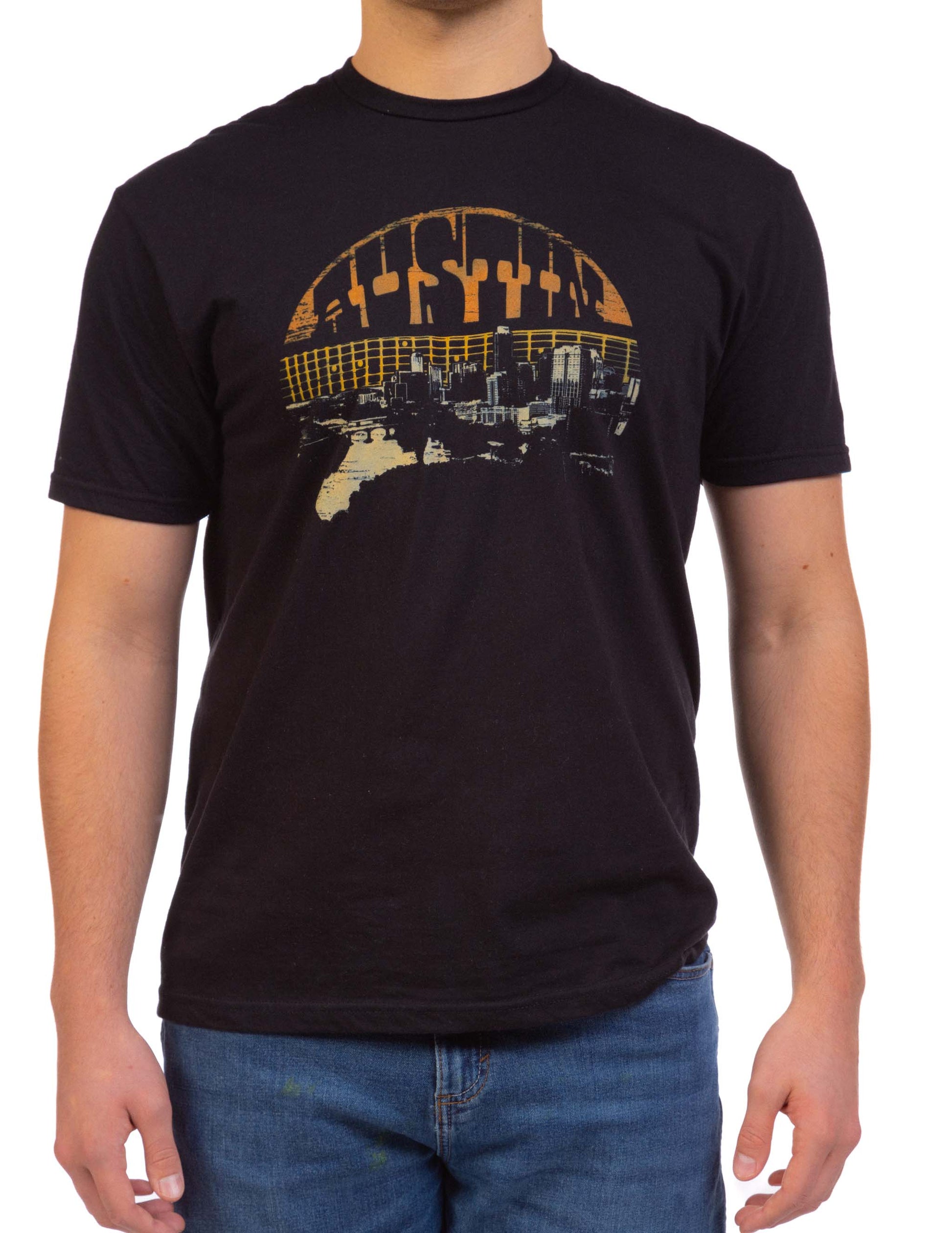 Austin Texas Sunset T-Shirt - BLACK / SM - S/S