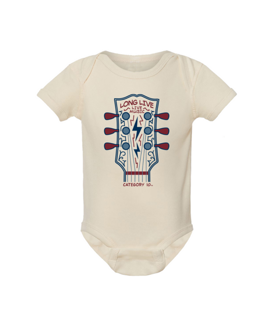 Category 10 Long Live Music Guitar Onesie - KIDS APPAREL