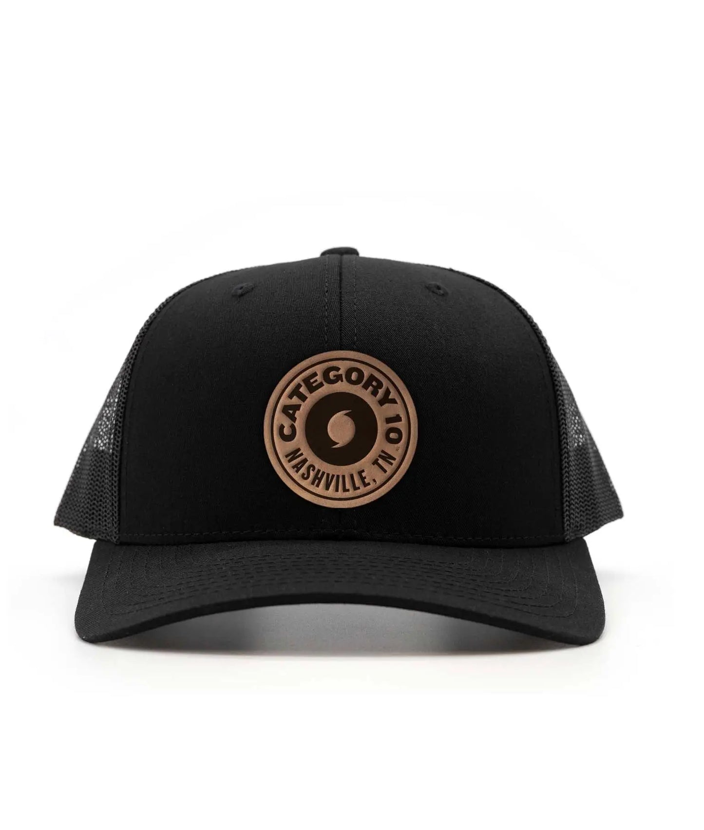 Category 10 Nashville Genuine Leather Patch Trucker Hat - HATS