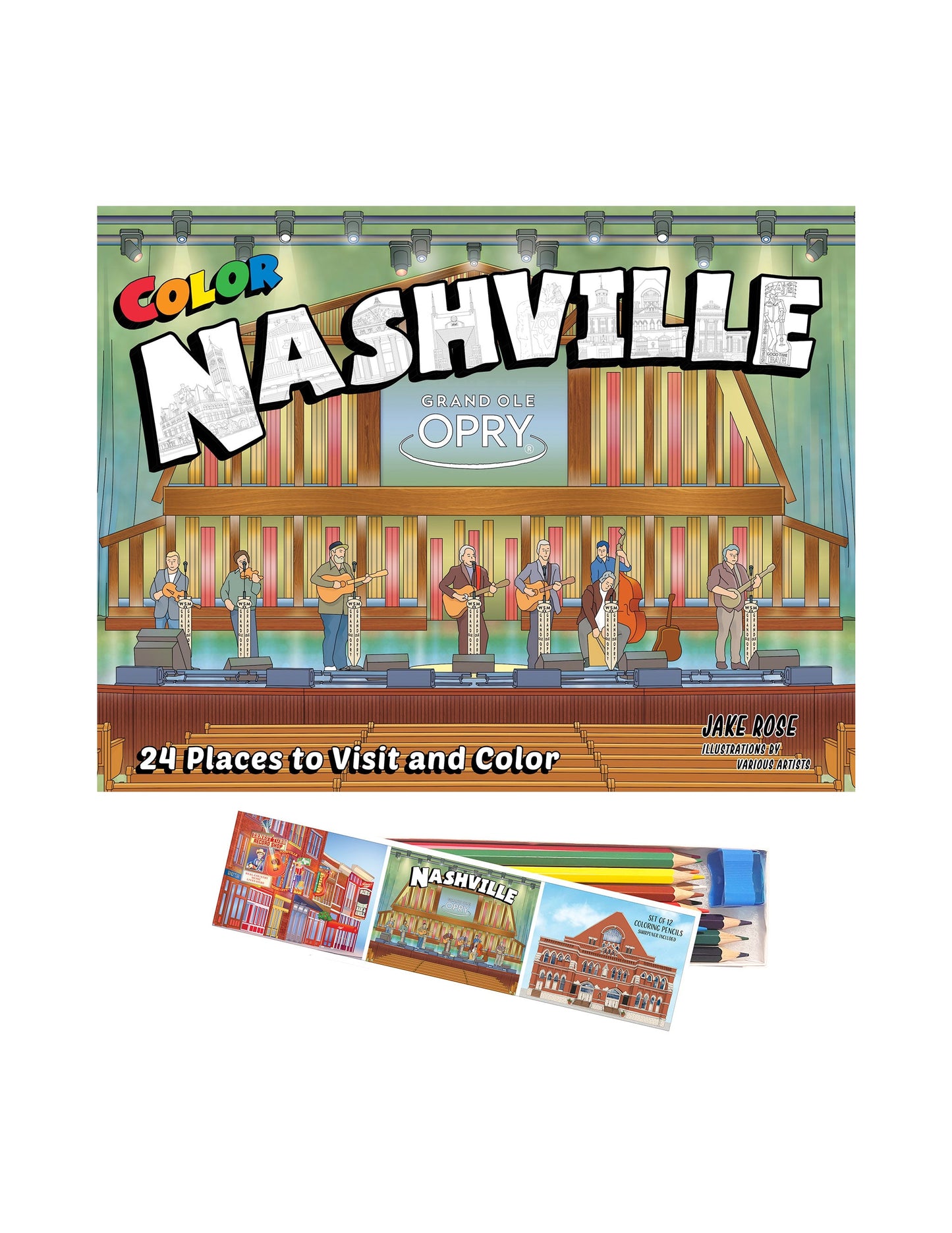 Color Nashville Coloring Book + Colored Pencil Set