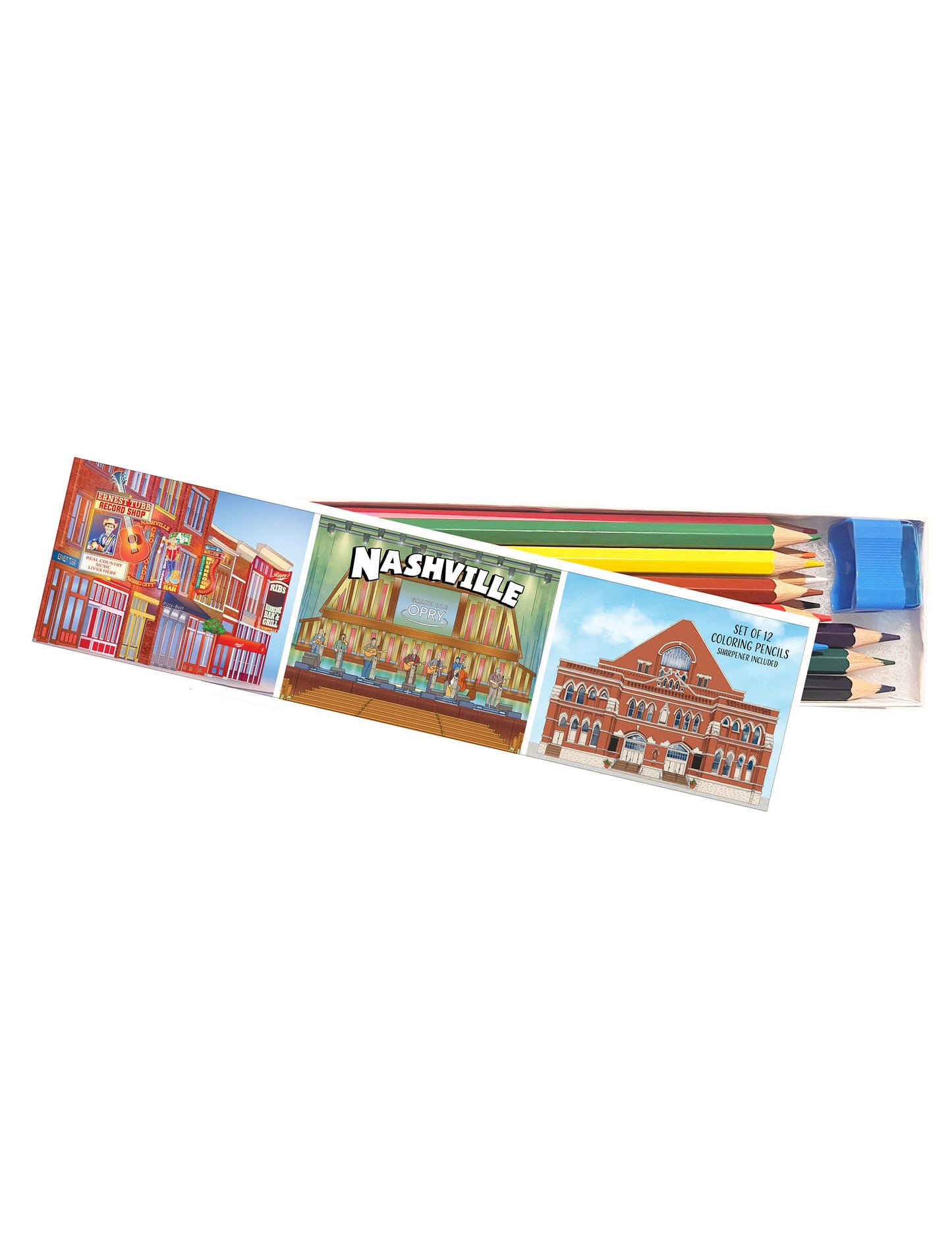 Color Nashville Coloring Book + Colored Pencil Set