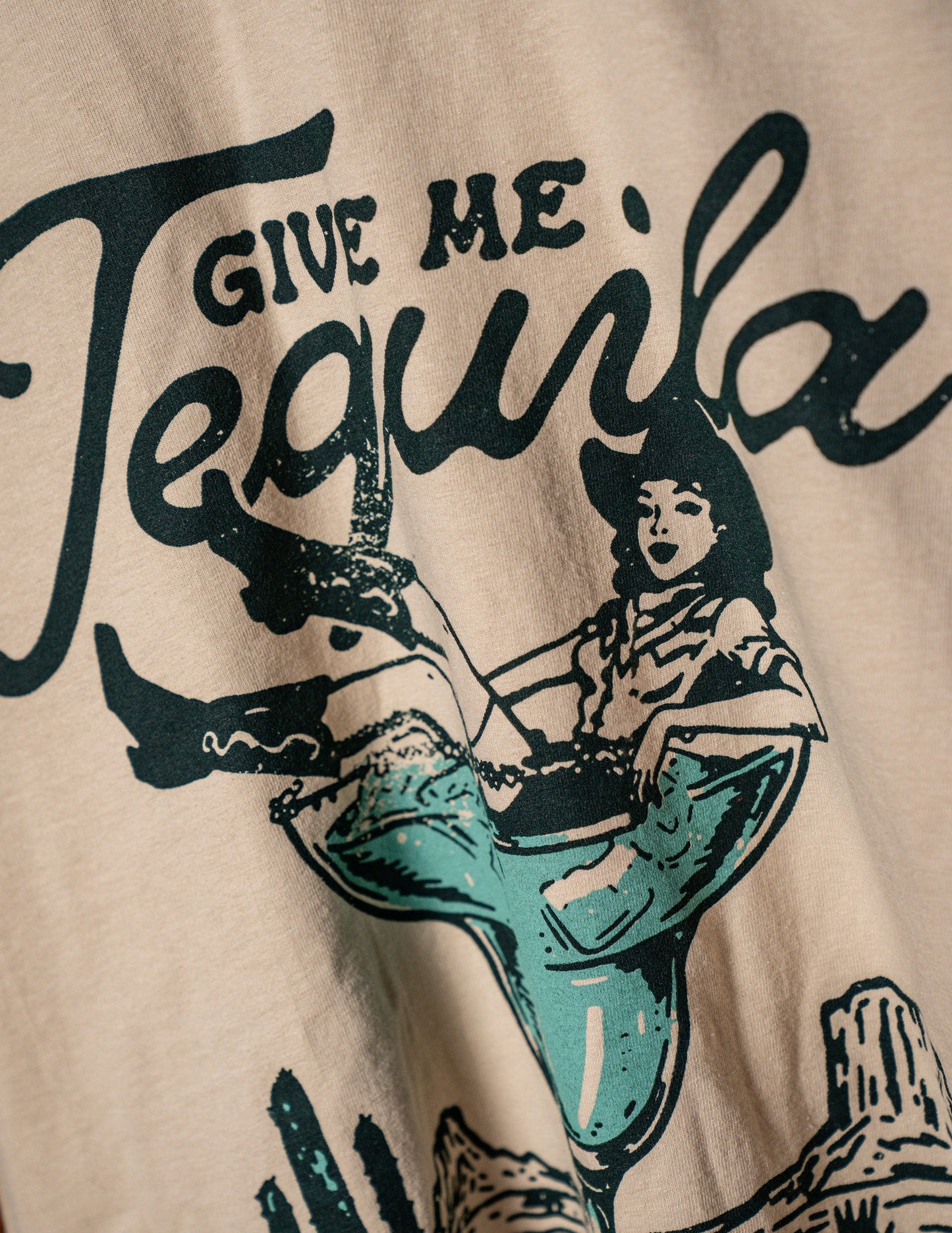 Cowboys + Cocktails Cowgirl on the Rocks T-Shirt - CREWS