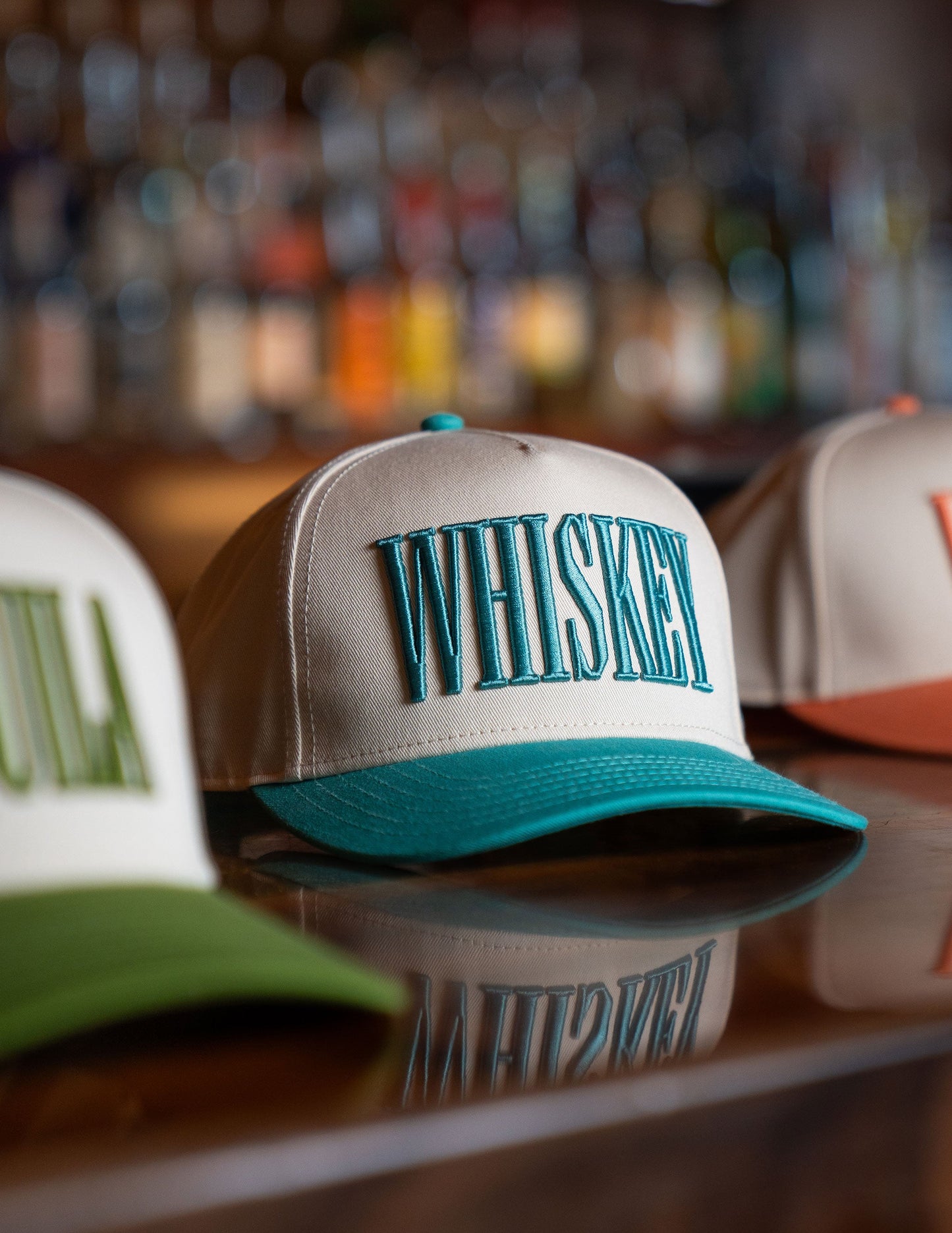 Cowboys + Cocktails Top Shelf Whiskey Trucker Hat - BASEBALL