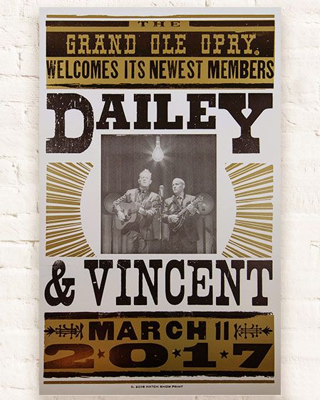 Dailey & Vincent Official Opry Induction Hatch Show Print - POSTERS