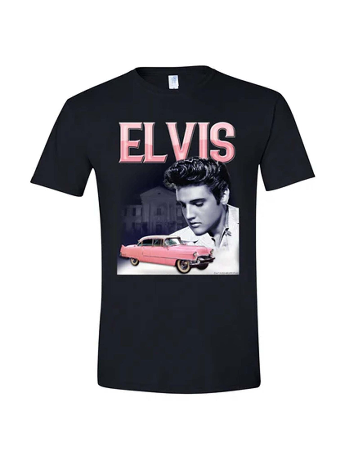 Elvis Pink Caddy Portrait T-Shirt - S/S