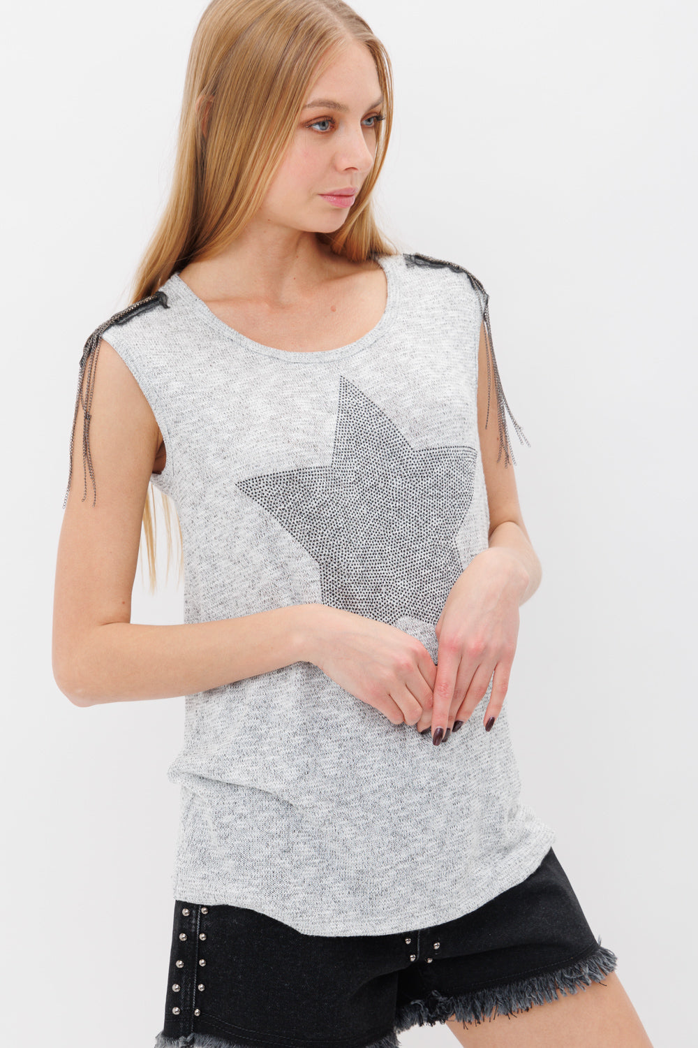 Fringe Shoulder Star Tank - TANKS