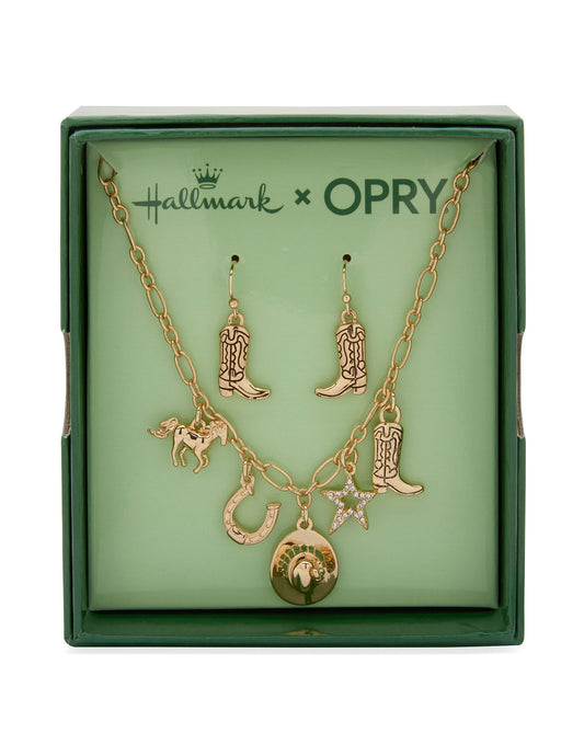 Hallmark x Opry Boot Charm Earring Necklace Set - NECKLACE
