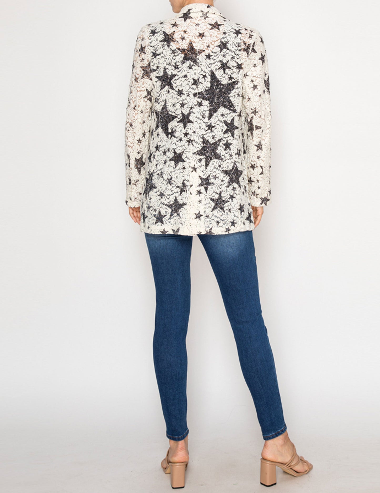 Lace and Sequin Blazer Jacket - JACKETS