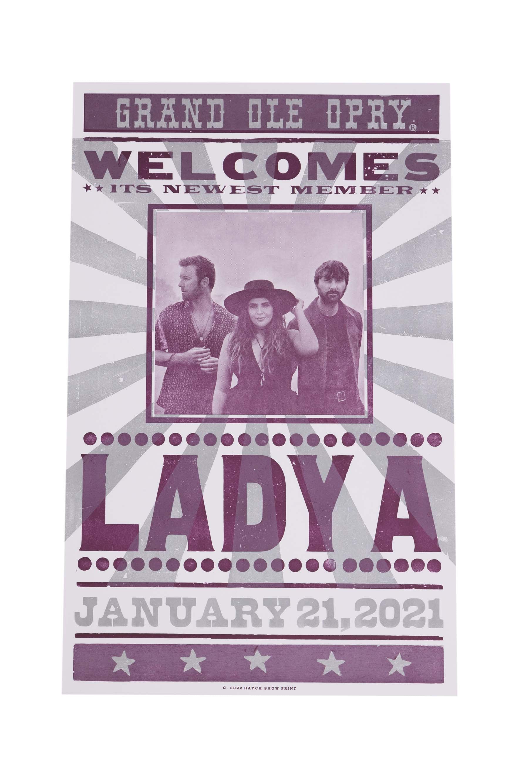 Lady A Official Opry Induction Hatch Show Print - POSTERS