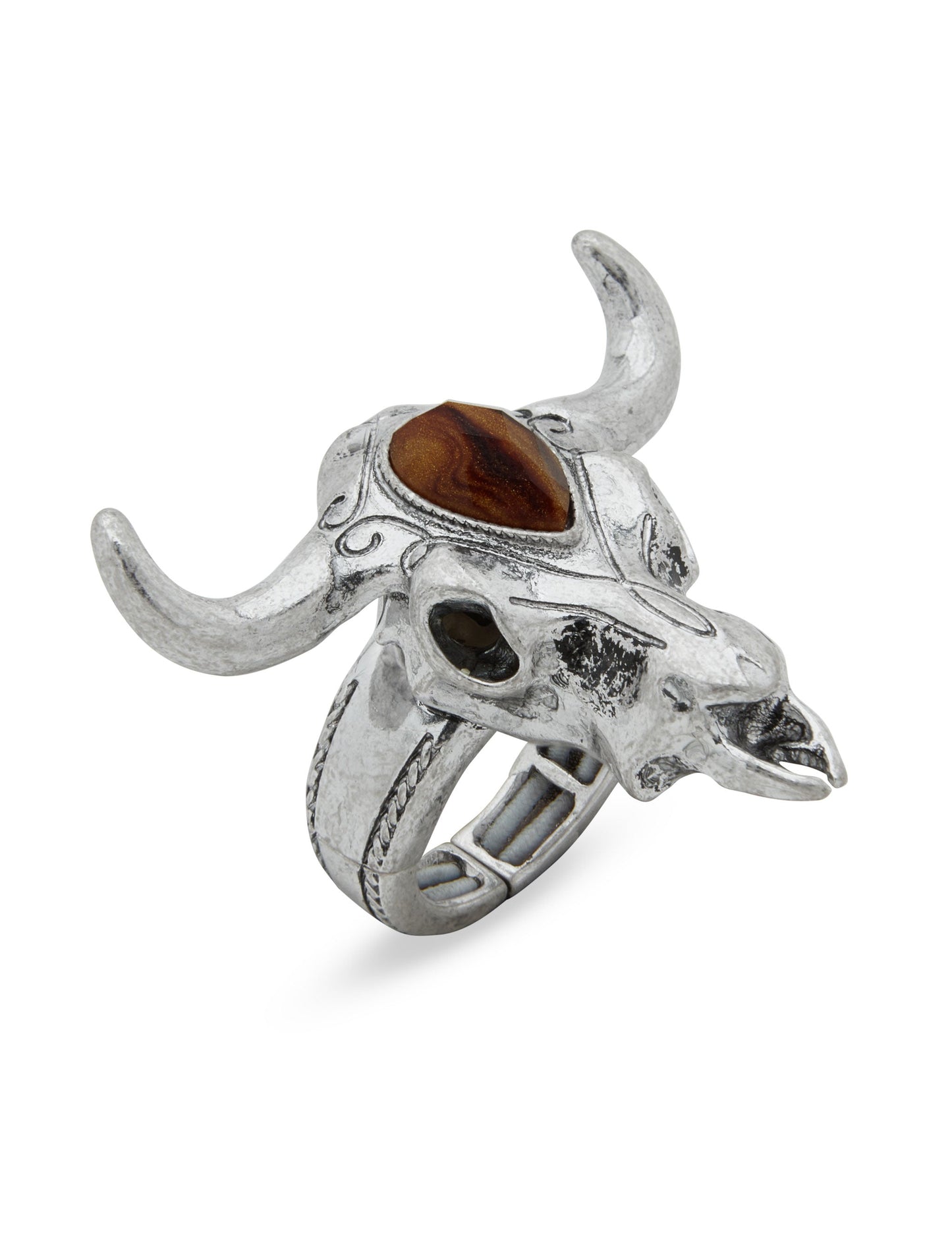 Lainey Wilson Bull Head Ring Silver - JEWELRY