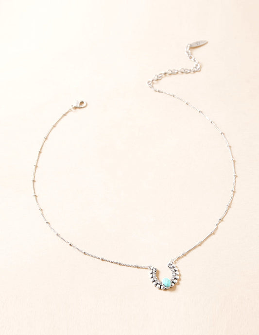 Lainey Wilson Horseshoe Pendant Necklace Turquoise 16IN - JEWELRY