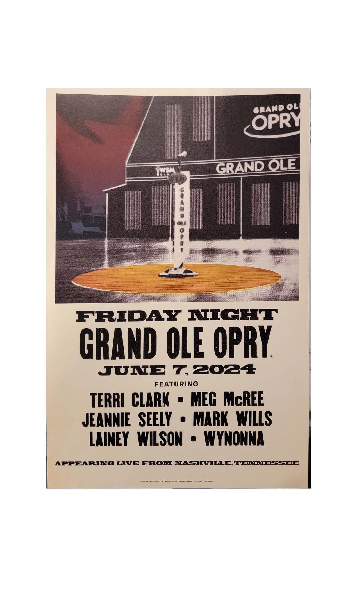 Line Up Poster for Lainey Wilson Induction June 7 2024 - POSTERS