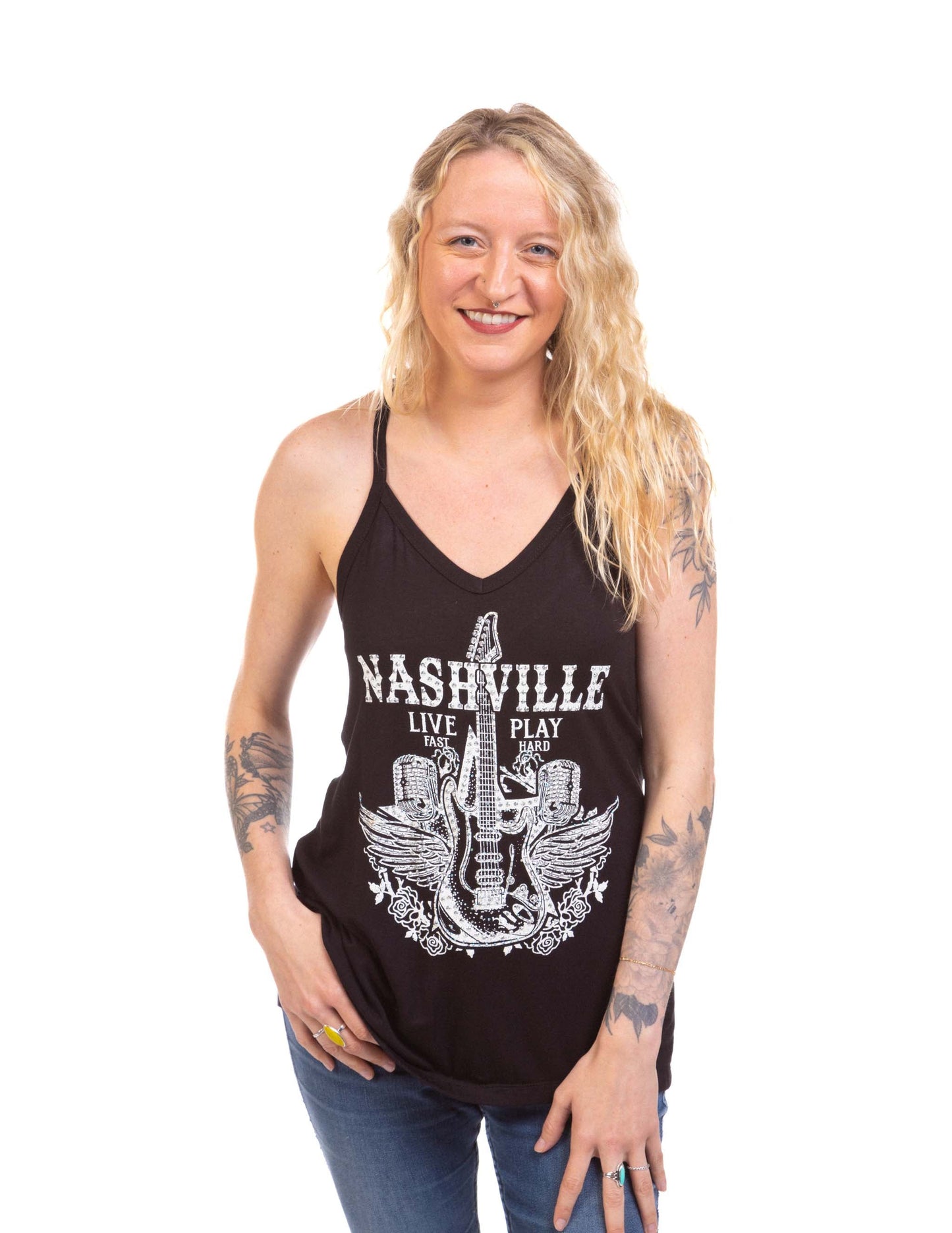 Nashville Live Fast Play Hard Tank - TANKS