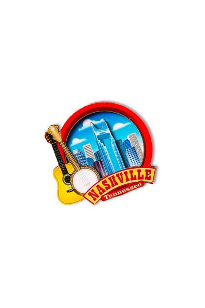 Nashville Skyline Circle Magnet - SOUVENIRS