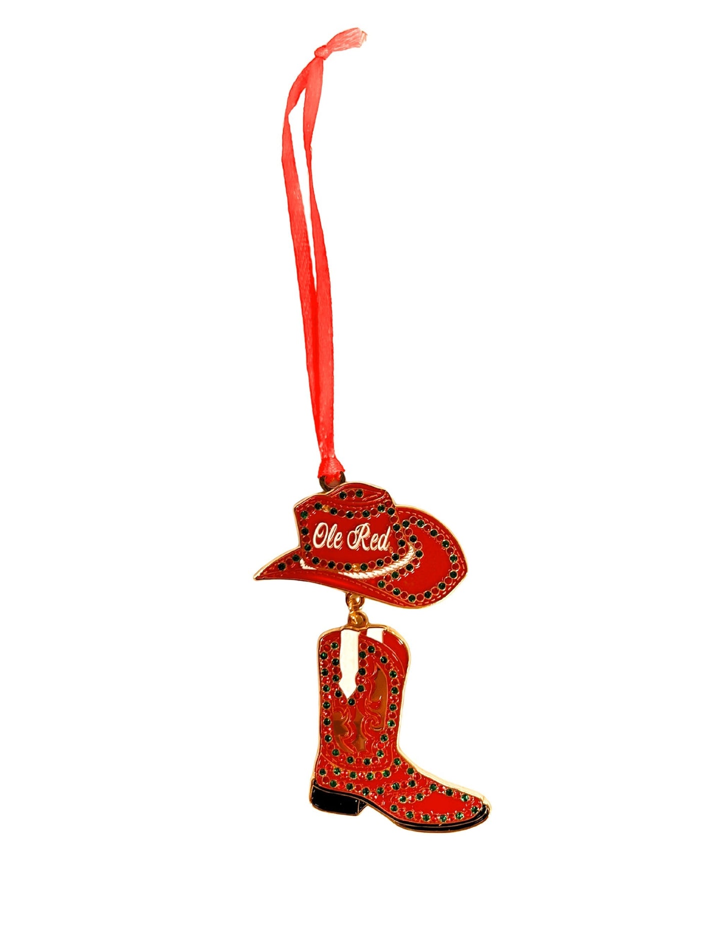 Ole Red Bling Cowboy Hat & Boot Ornament - METALS