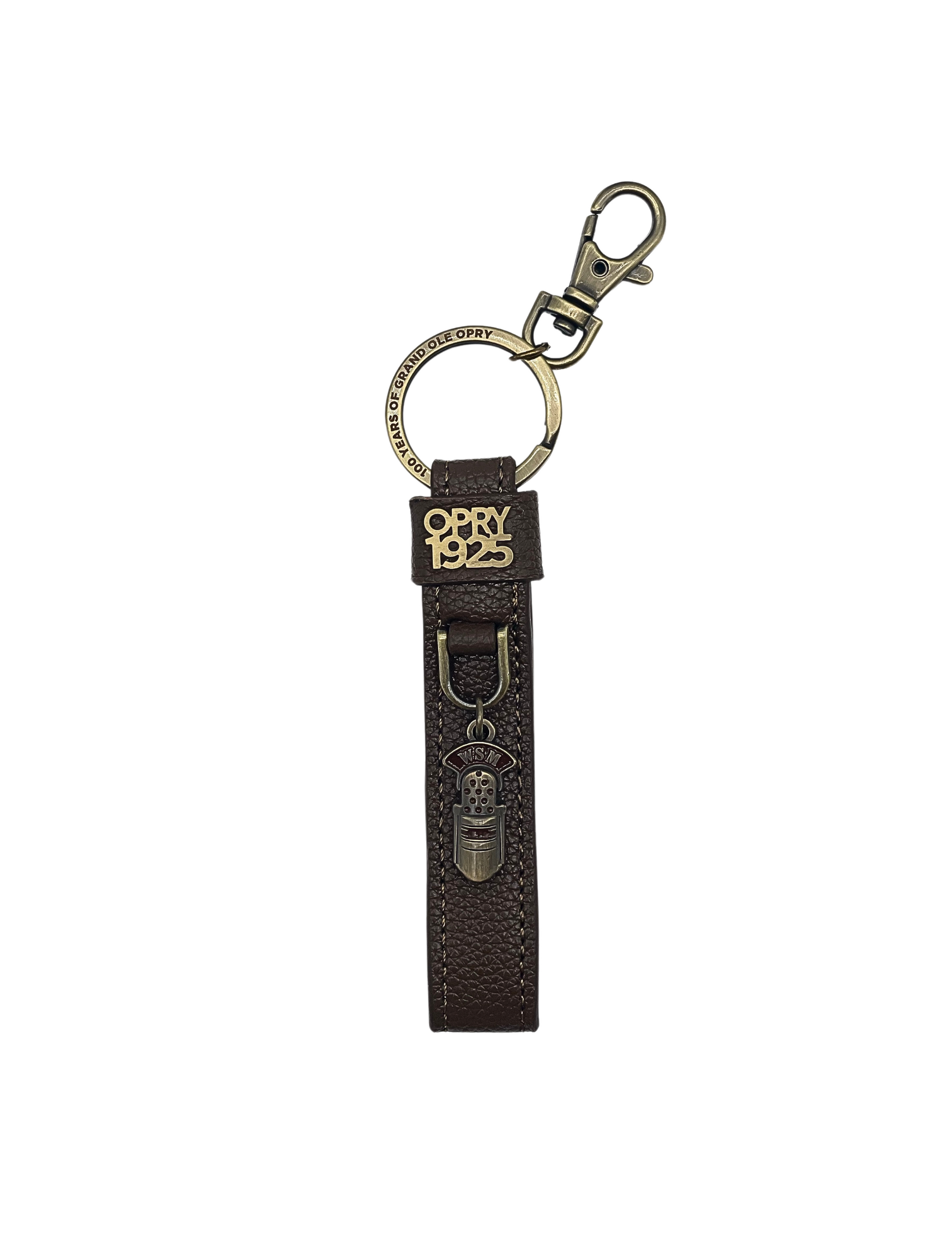 Opry 100 Microphone Faux Leather Strap Keychain - SOUVENIRS