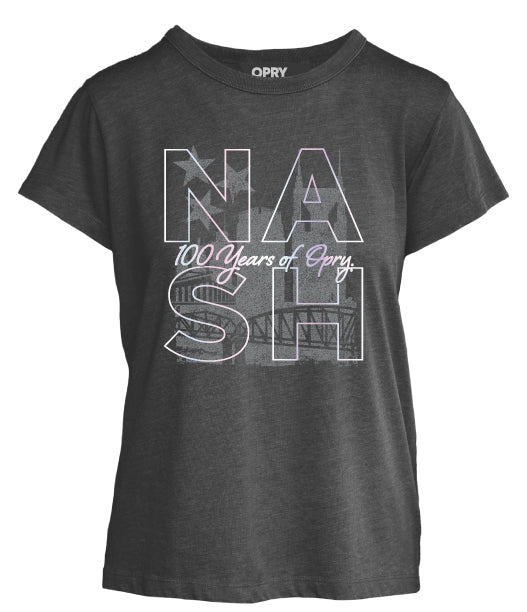 Opry 100 Nash Skyline T-Shirt - CREWS