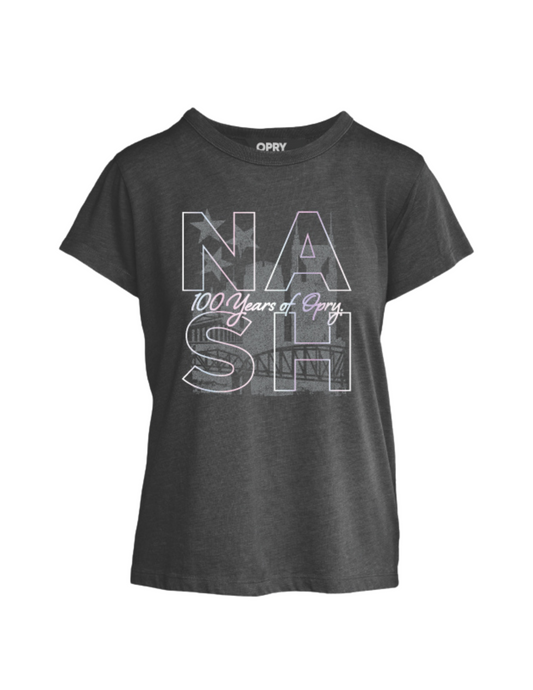 Opry 100 Nash Skyline T-Shirt - CREWS