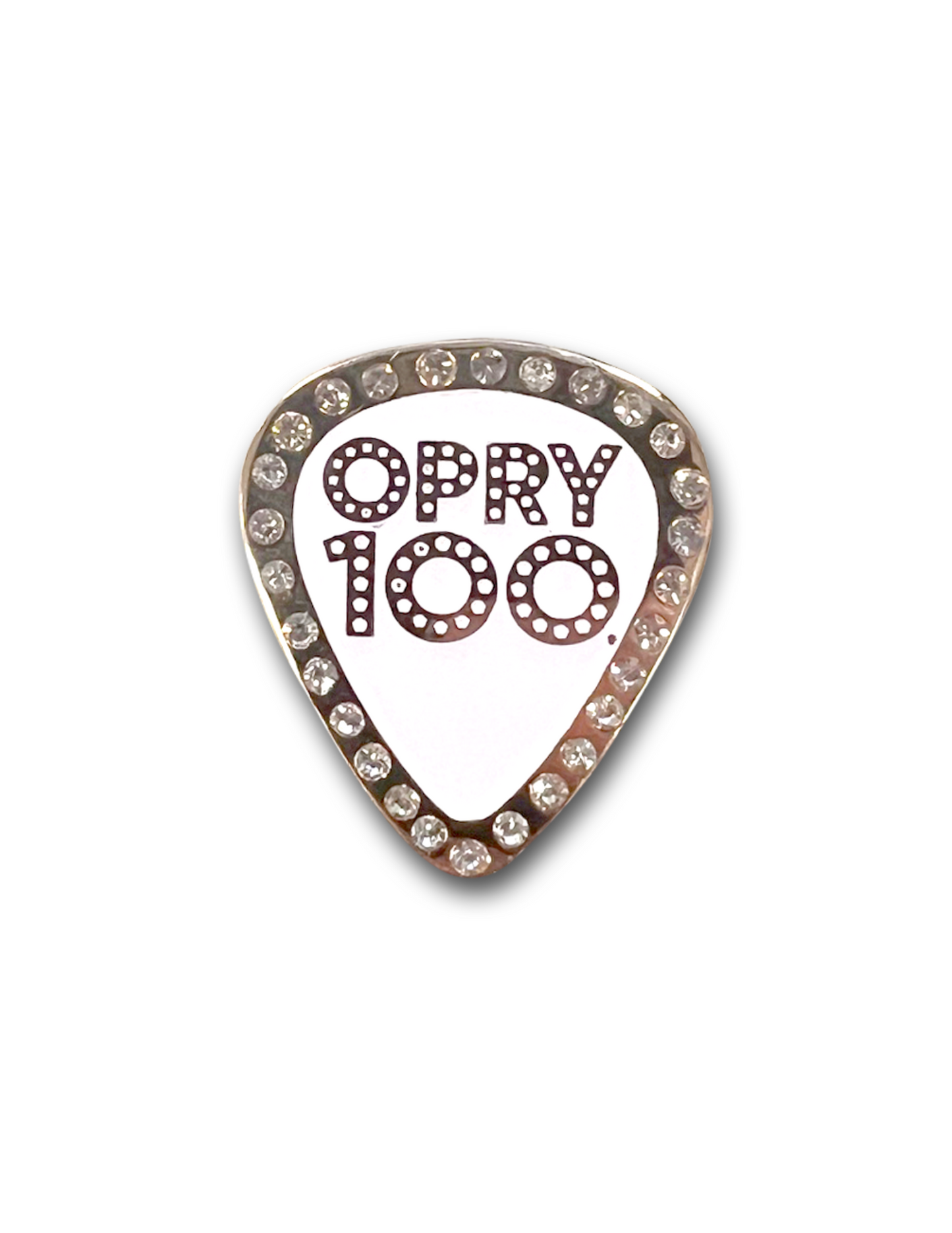 Opry 100 Rhinestone Guitar Pick Pin - JEWELRY