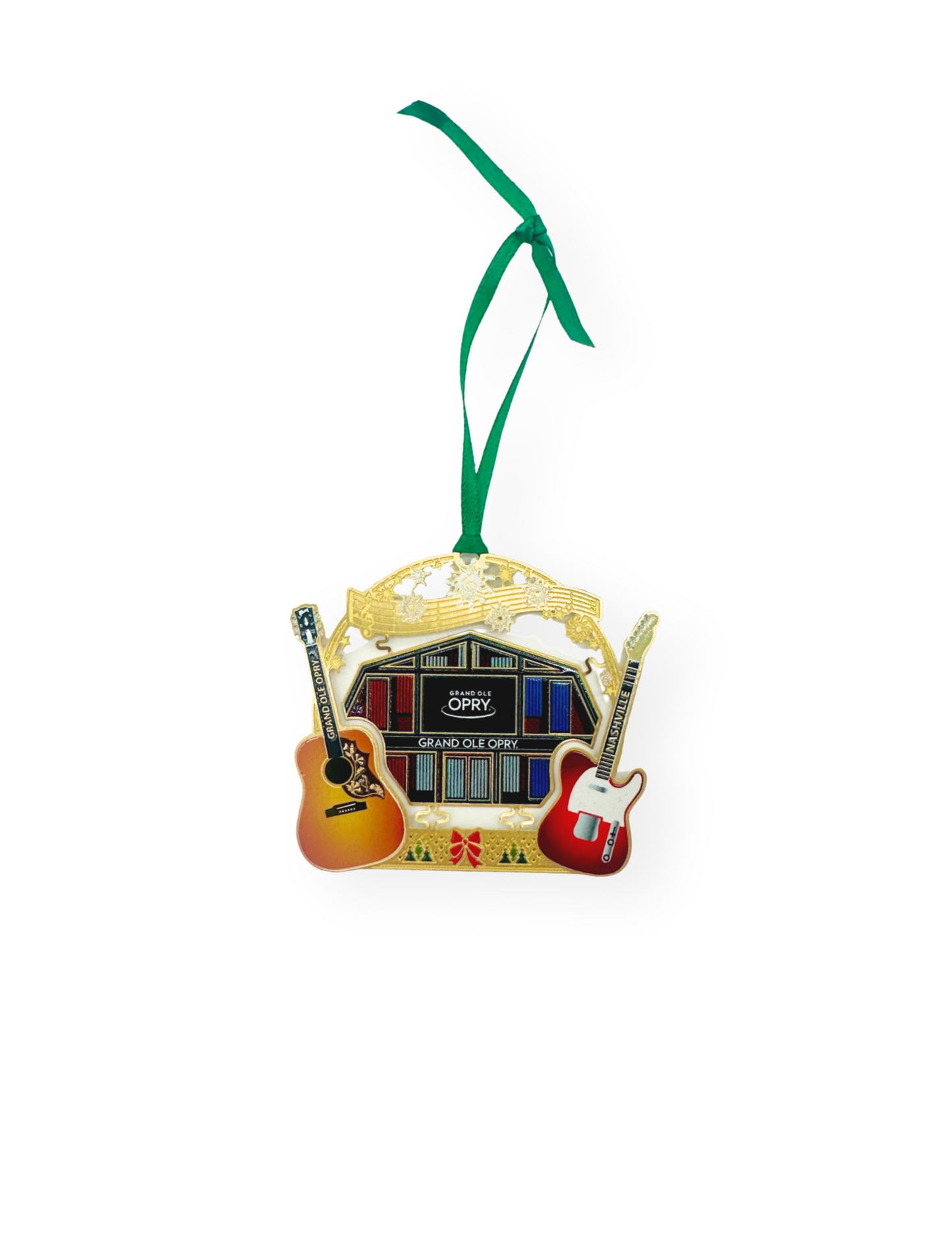 Opry Barn Guitar Gold Plated Ornament - ORNAMENTS