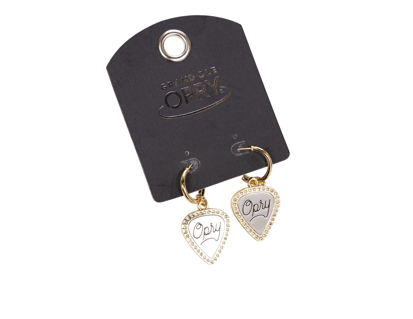 Opry Mixed Metal Guitar Pick Earrings - JEWELRY
