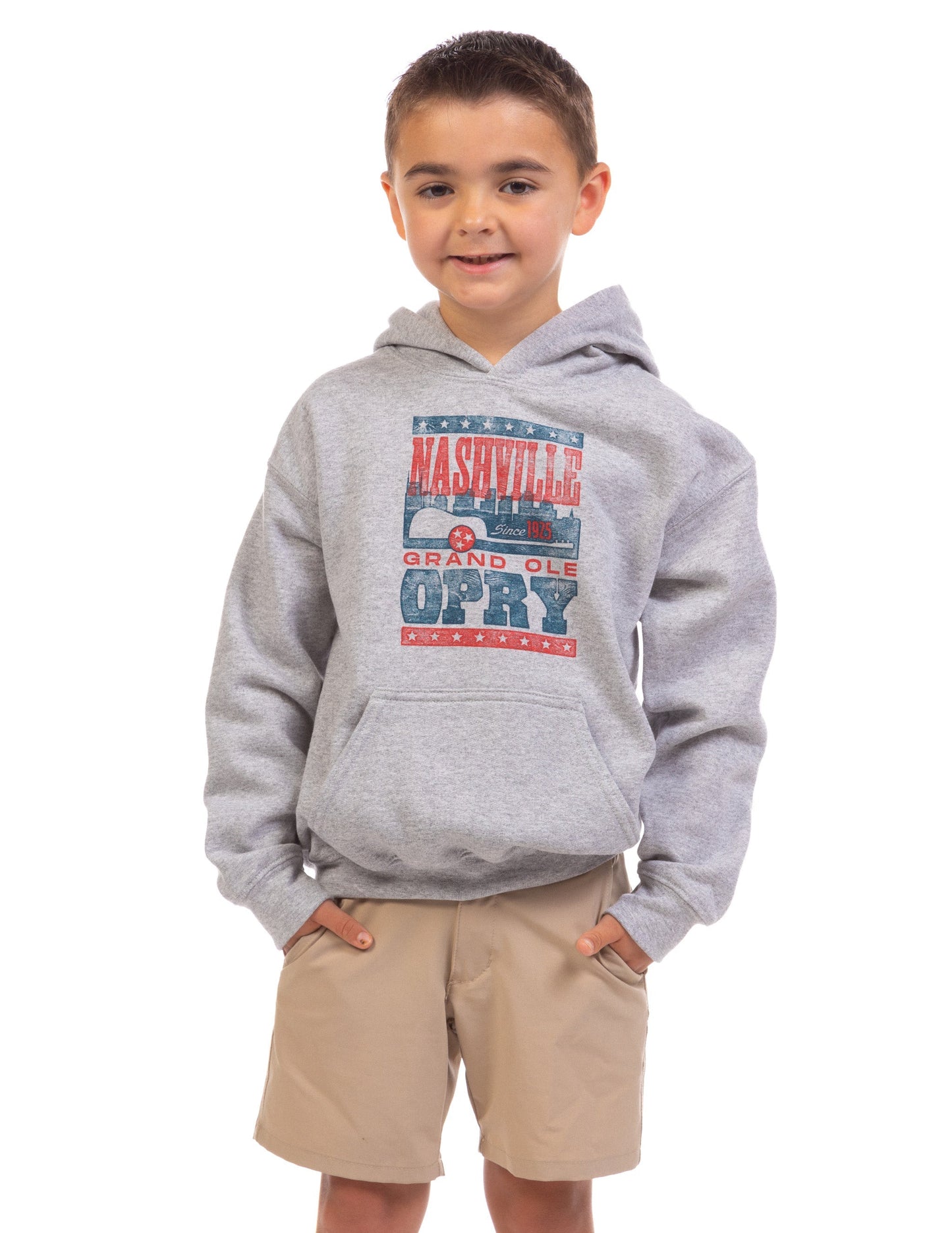Opry Nashville Poster Youth Hoodie - GRAY / SM - KIDS APPAREL