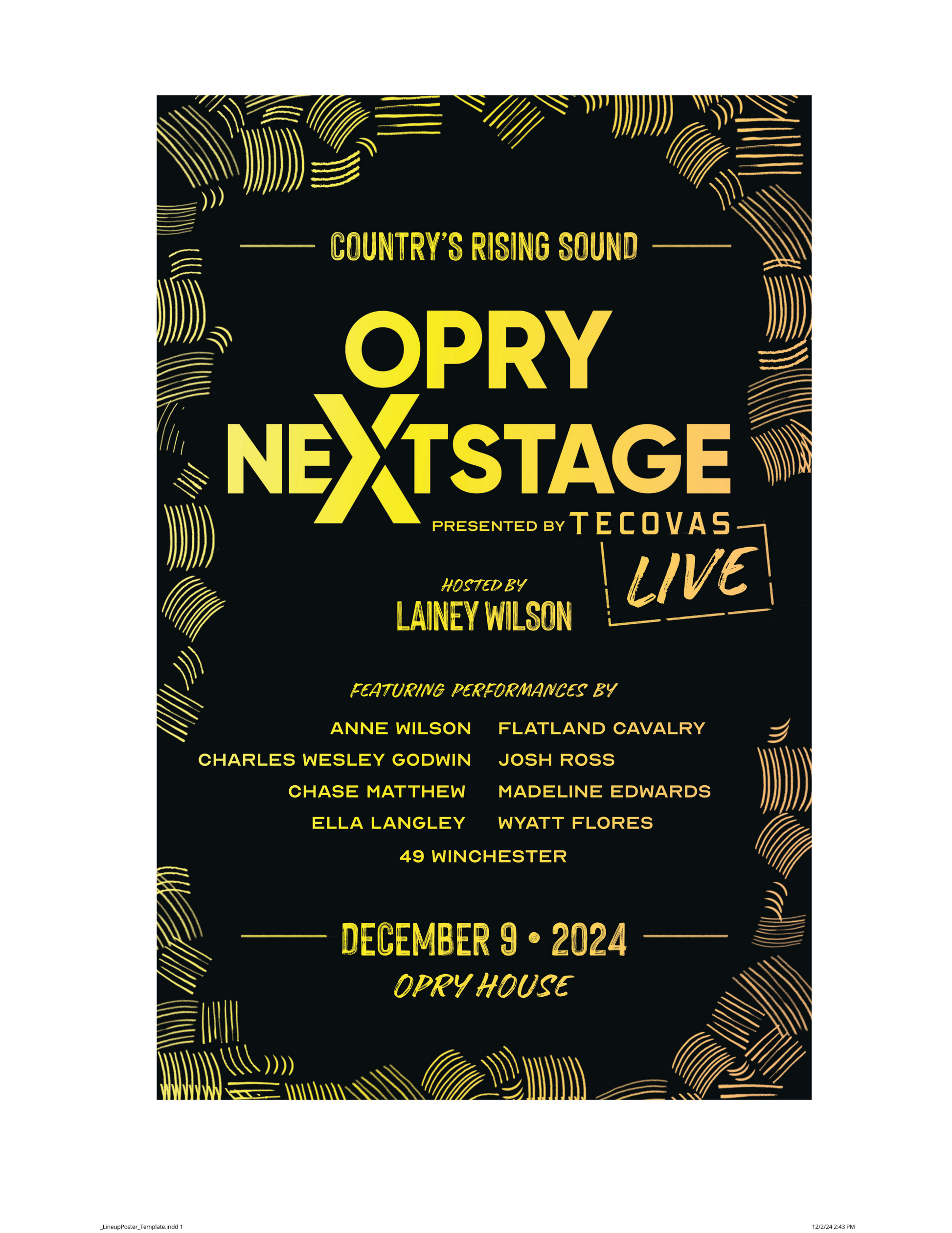 Opry Nextsage 12-9-2024 Poster - POSTERS