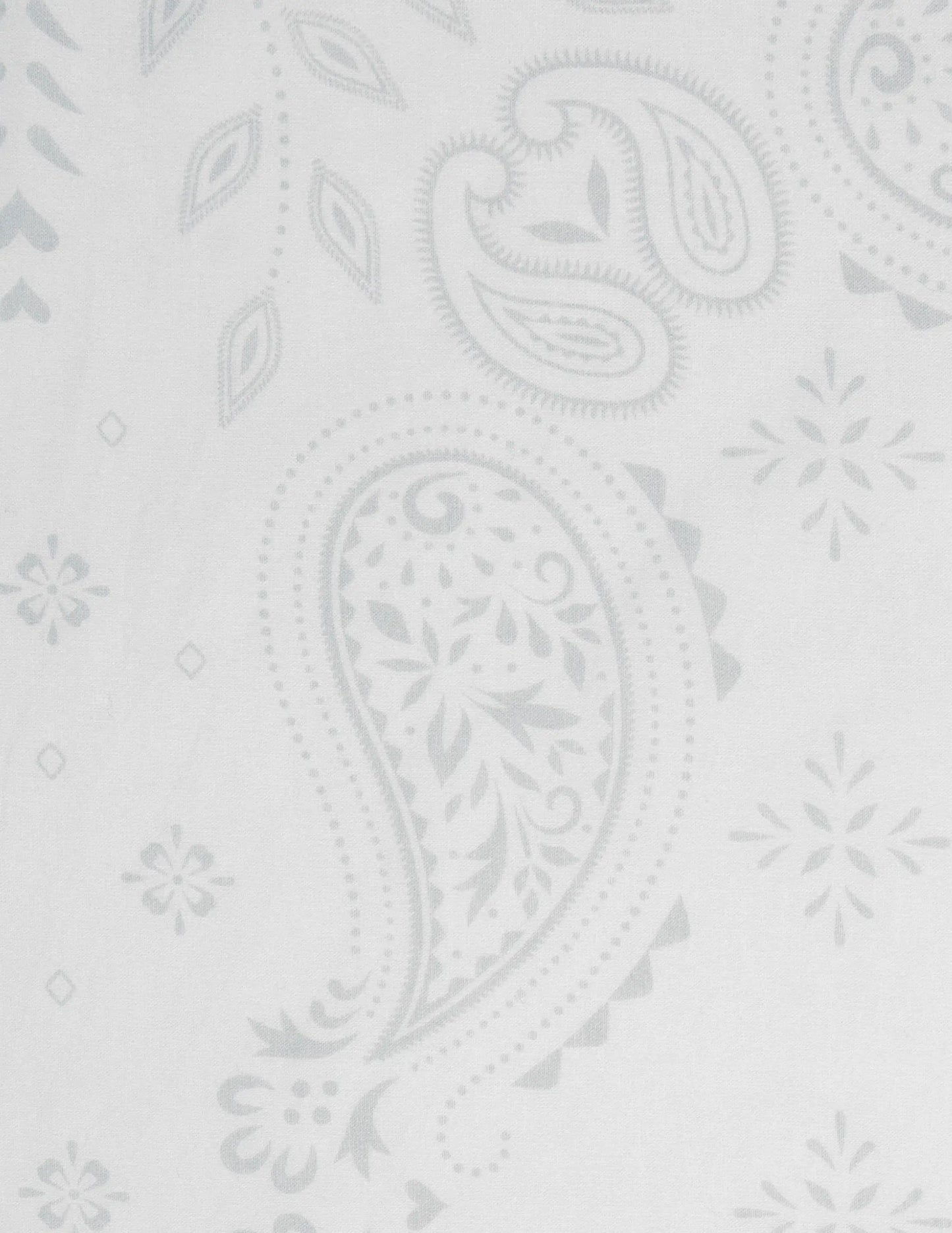 Opry paisley traveler bandana in cream with white wallpaper featuring a subtle light gray paisley floral pattern