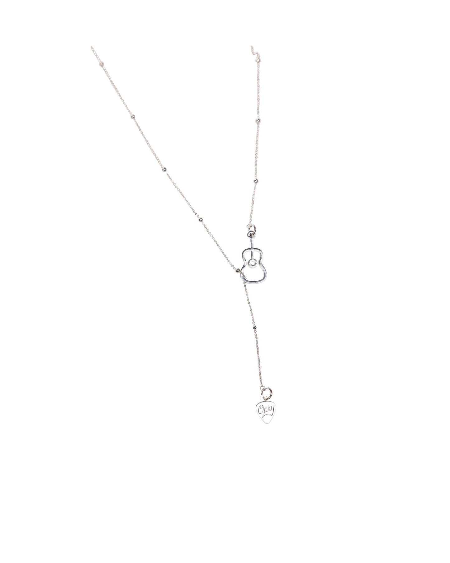 Opry Silver Guitar Necklace - JEWELRY