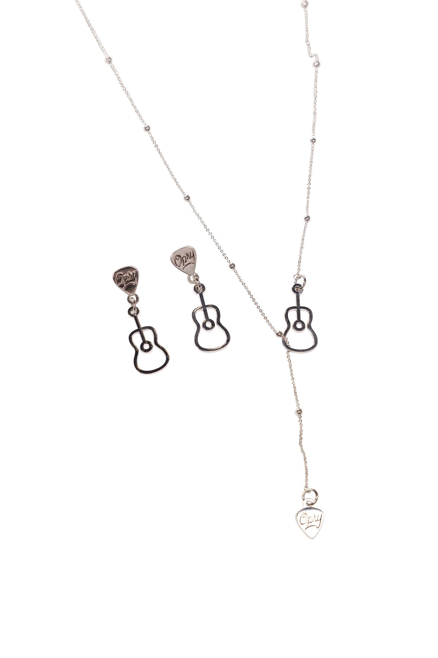 Opry Sliver Guitar Charm Earrings - JEWELRY