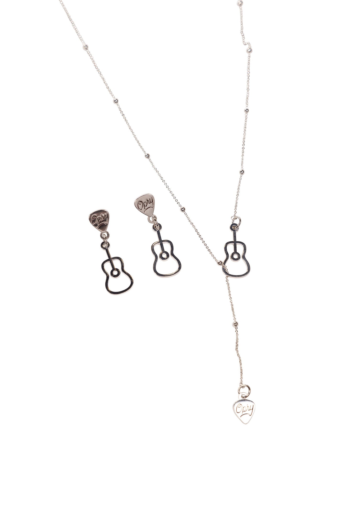 Opry Sliver Guitar Charm Earrings - JEWELRY