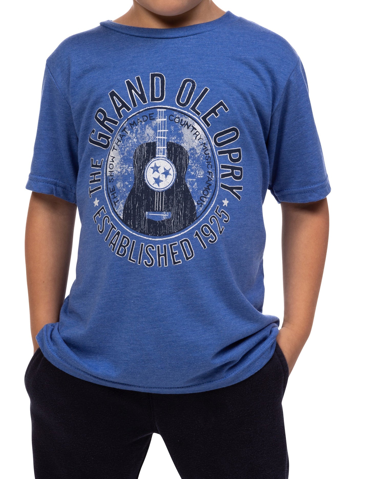 Opry Youth Guitar T-Shirt - BLUE / LG - KIDS APPAREL