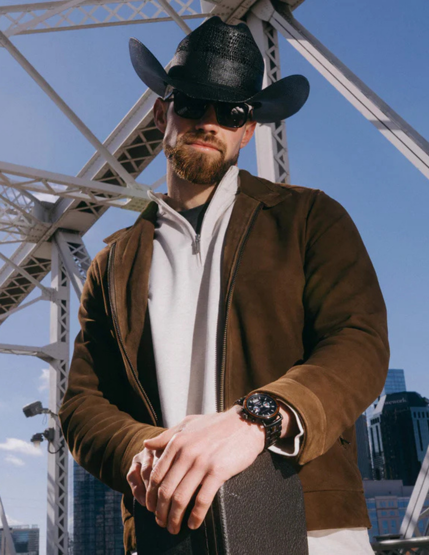 Original Grain Grand Ole Opry Ebony 44mm Stage Wood Watch - WATCHES