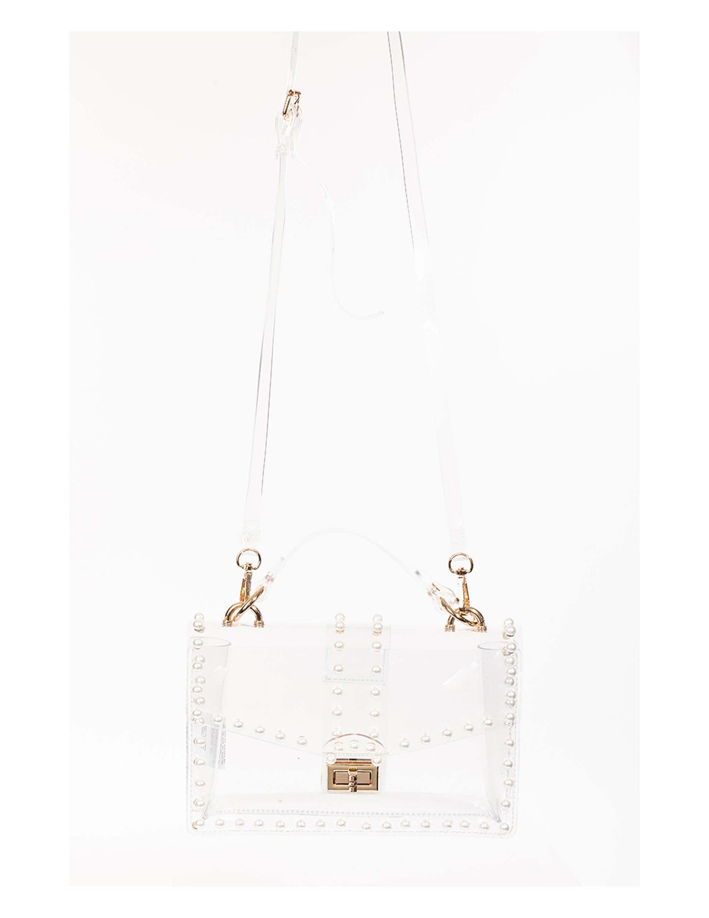 Pearl Stud Clear Crossbody Bag - BAGS