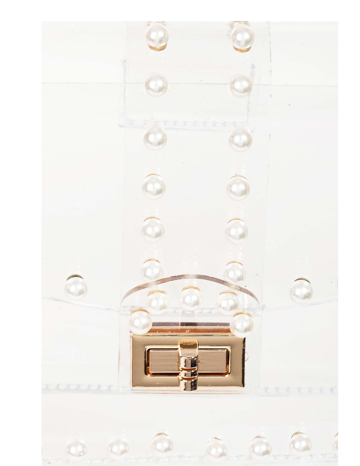 Pearl Stud Clear Crossbody Bag - BAGS
