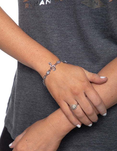 Rhinestone Music Notes Charm Bracelet - JEWELRY
