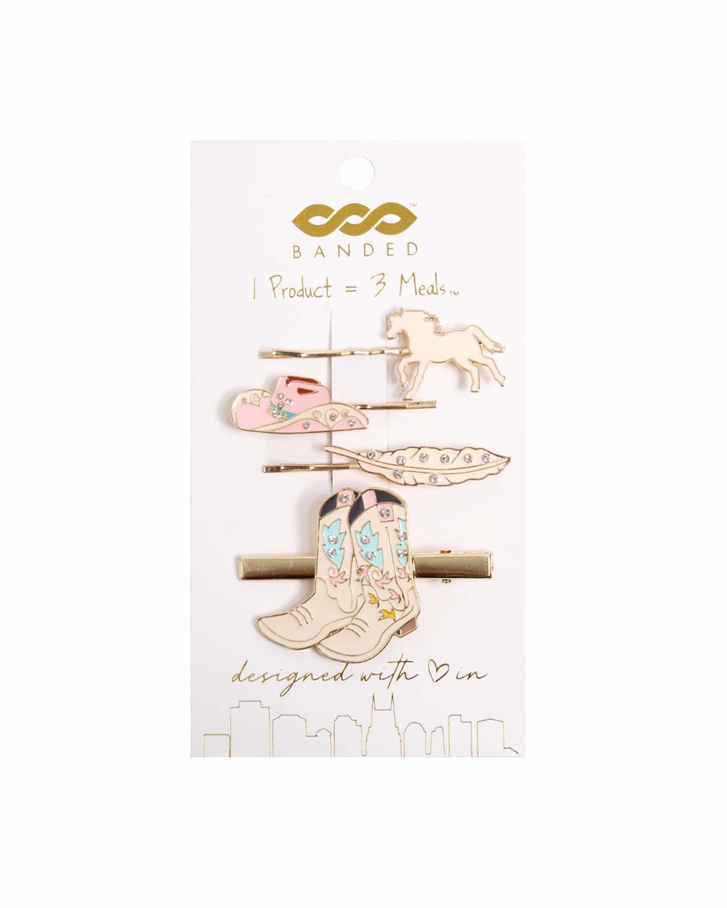 Rhinestone Rodeo 5 Piece Hair Accessories Set by Banded - HEAD ACCESSORIES