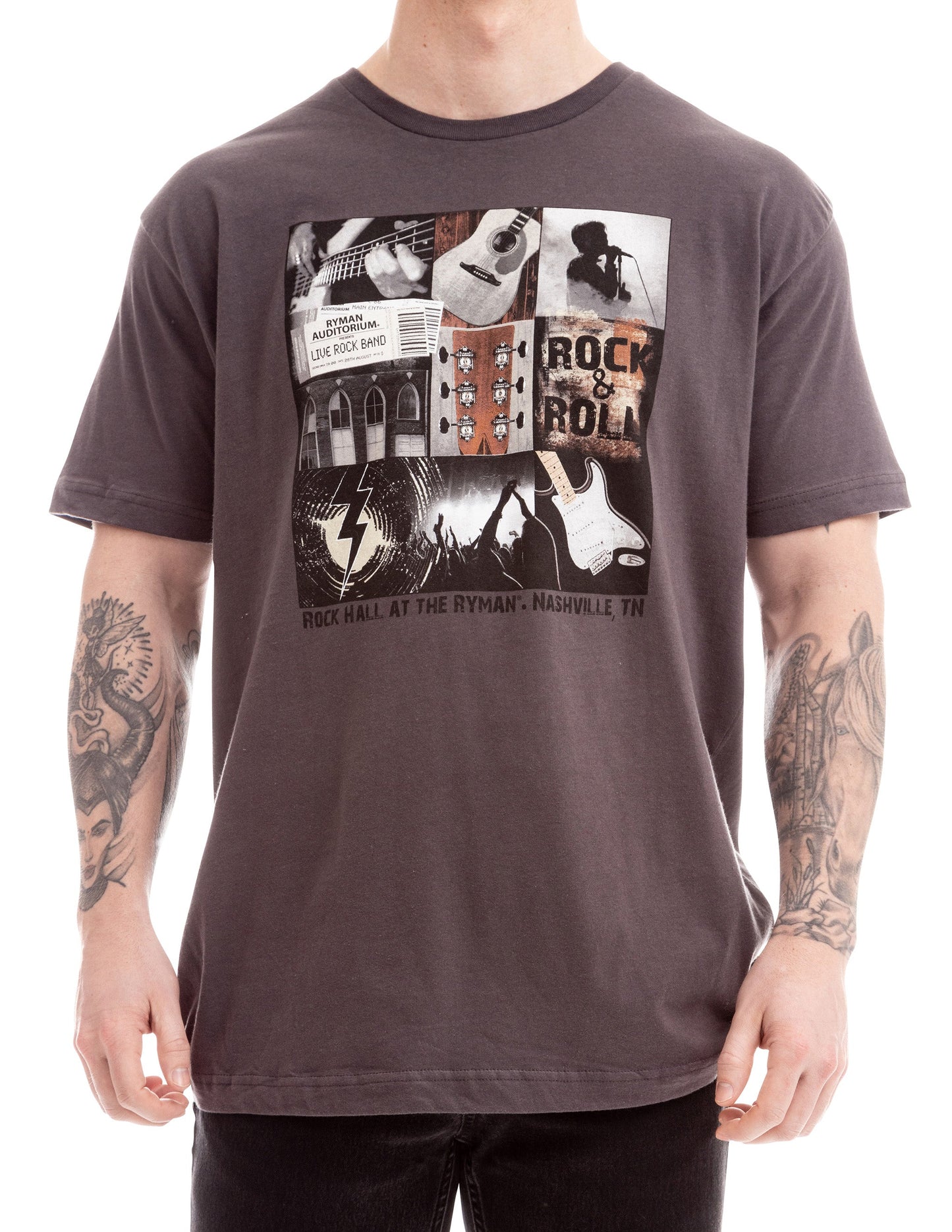 Rock Hall at the Ryman Concert Collage T-Shirt - GRAY / SM - S/S