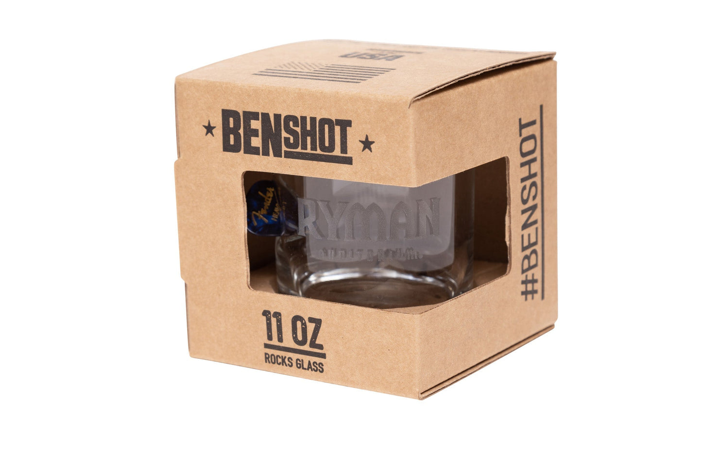 Ryman Benshot Guitar Pick Rocks Glass - DRINKWARE