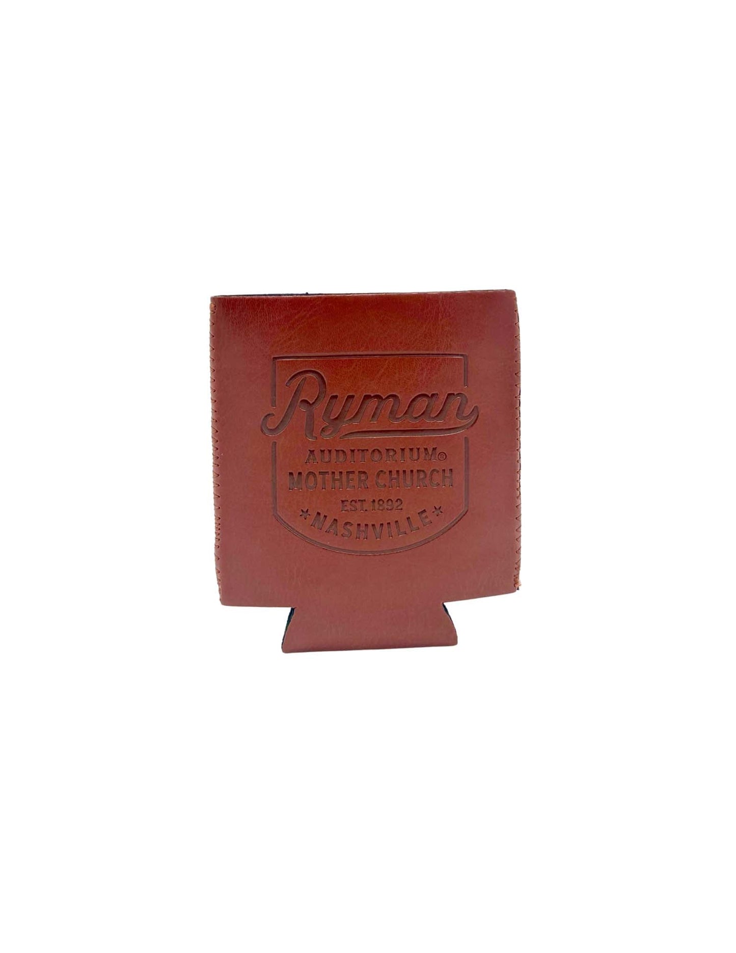 Ryman Faux Leather Badge Koozie - DRINKWARE