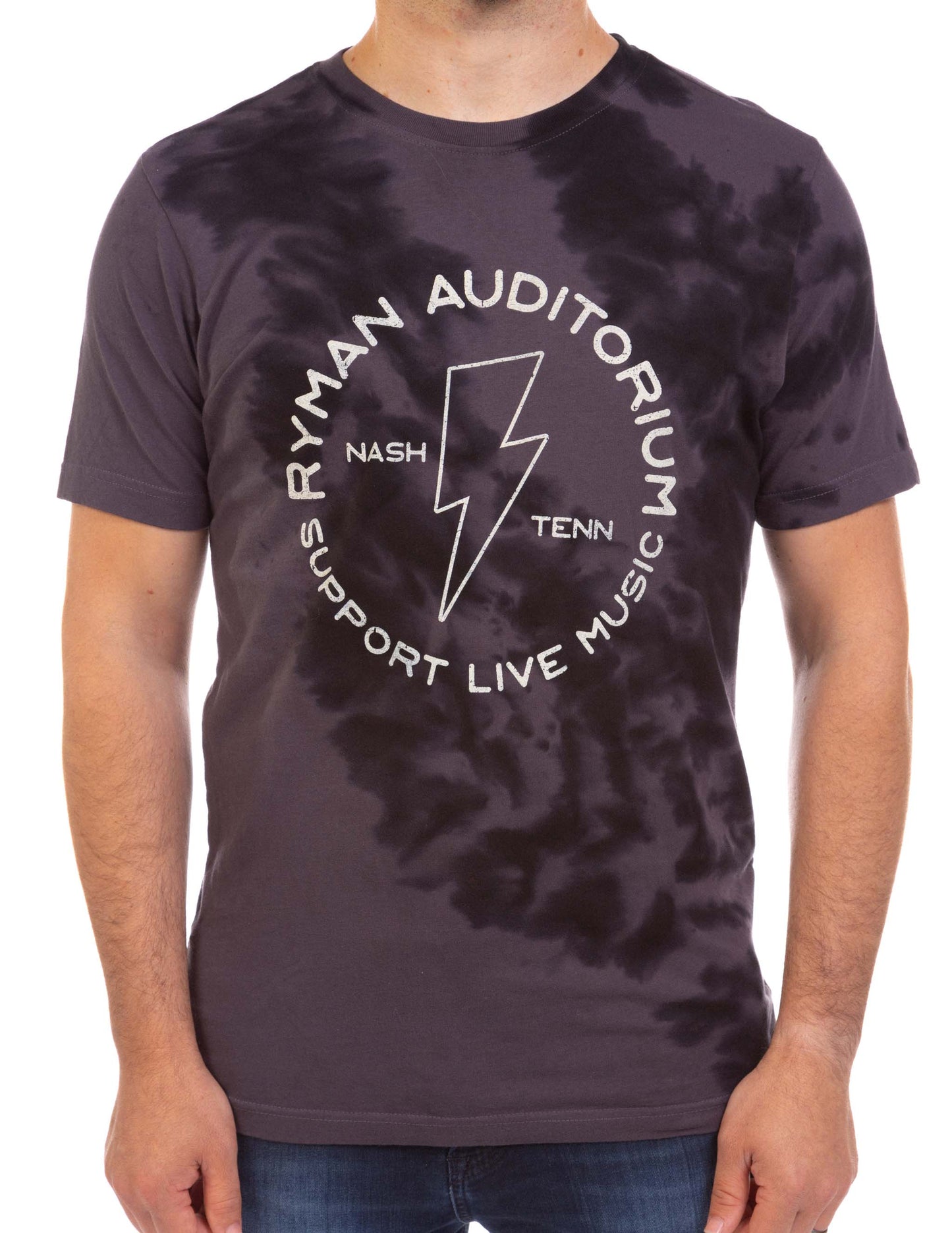Ryman Lightning Bolt Tie Dye T-Shirts - GRAY / SM - S/S