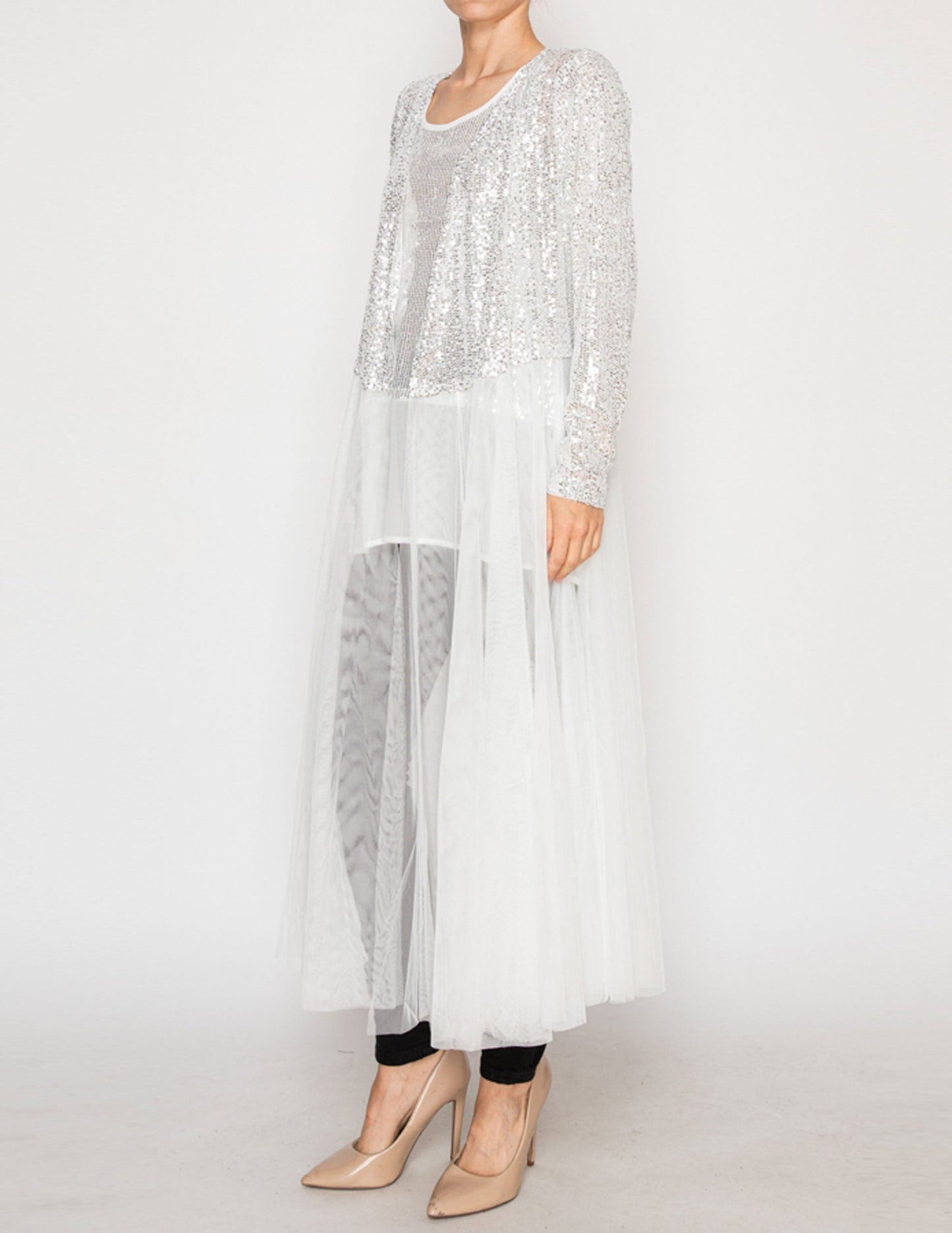 Sequin and Tulle Jacket - JACKETS