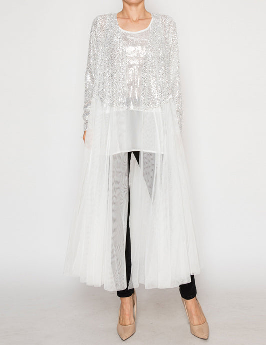Sequin and Tulle Jacket - JACKETS